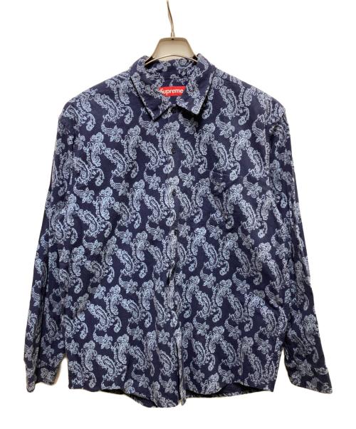 SUPREME（シュプリーム）Supreme (シュプリーム) Paisley Flannel Shirt ネイビー サイズ:Lの古着・服飾アイテム