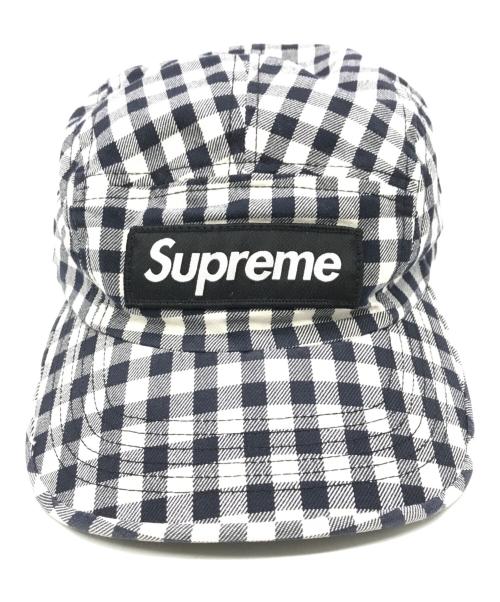 SUPREME（シュプリーム）Supreme (シュプリーム) Gingham Camp Cap ネイビーの古着・服飾アイテム
