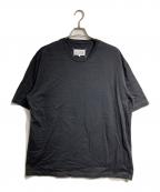 Maison Margielaメゾンマルジェラ）の古着「ガーメントダイ ブラック オーバーTシャツ/Garment-dyed black oversized T-shirt」｜ブラック