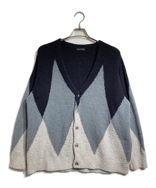 LAD MUSICIAN（ラッドミュージシャン）LAD MUSICIAN (ラッドミュージシャン) MOLE YARN INTARSIA KINT ARGYLE/モールヤーンインターシャニットアーガイル ネイビー サイズ:44の古着・服飾アイテム