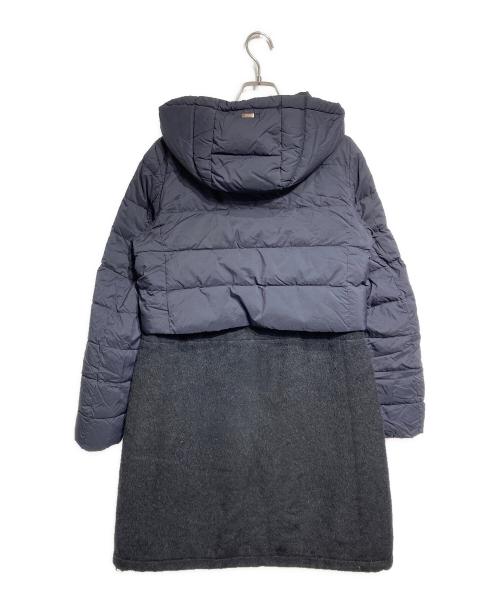 HERNO（ヘルノ）HERNO (ヘルノ) ESTNATION (エストネーション) アルパカ切替ダウンコート/Alpaca switch down coat ネイビー×ブラック サイズ:40の古着・服飾アイテム
