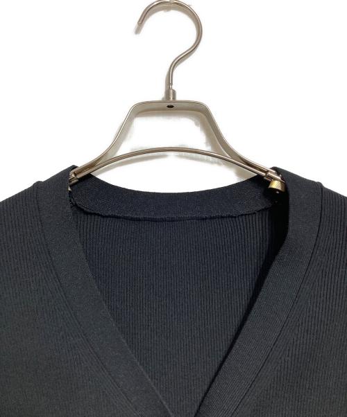 DEUXIEME CLASSE（ドゥーズィエム クラス）Deuxieme Classe (ドゥーズィエム クラス) DINER RIB Vネックカーディガン ブラック サイズ:Freeの古着・服飾アイテム