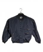 ISSEY MIYAKEイッセイミヤケ）の古着「バックロゴボンバージャケット/Back logo bomber jacket」｜ネイビー