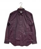 COMME des GARCONS HOMME DEUXコムデギャルソン オム ドゥ）の古着「フラワージャガードスタンダードシャツ/Flower Jacquard Standard Shirt」｜ワインレッド