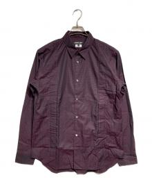 COMME des GARCONS HOMME DEUX（コムデギャルソン オム ドゥ）の古着「フラワージャガードスタンダードシャツ/Flower Jacquard Standard Shirt」｜ワインレッド