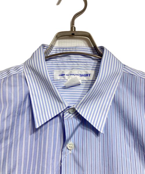 COMME des GARCONS SHIRT（コムデギャルソンシャツ）COMME des GARCONS SHIRT (コムデギャルソンシャツ) クレイジーパターンストライプシャツ/Crazy Pattern Stripe Shirt ブルー×ホワイト サイズ:Mの古着・服飾アイテム