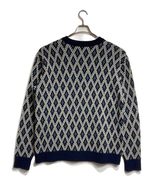 Needles（ニードルズ）Needles (ニードルズ) Crew Neck Sweater - Shetland/クルーネックセーター ネイビー×グリーン サイズ:Mの古着・服飾アイテム