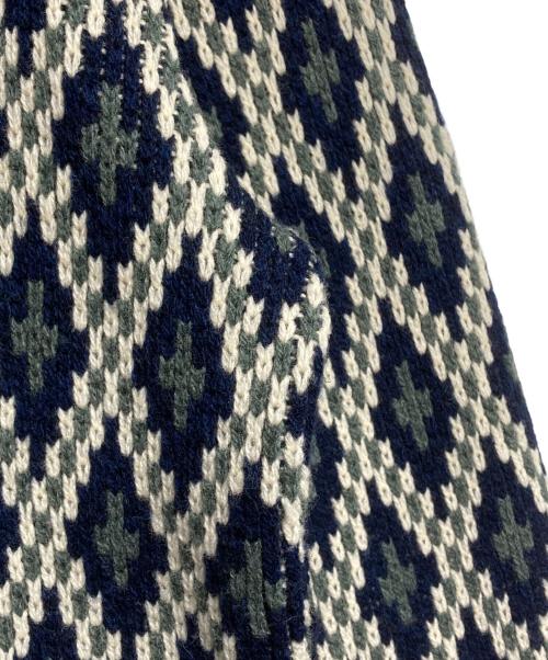 Needles（ニードルズ）Needles (ニードルズ) Crew Neck Sweater - Shetland/クルーネックセーター ネイビー×グリーン サイズ:Mの古着・服飾アイテム