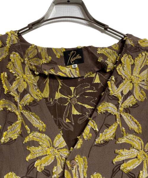 Needles（ニードルズ）Needles (ニードルズ) V Neck Shirt Flower Cut SHIRT/Vネックシャツフラワーカットシャツ ブラウン×イエロー サイズ:Mの古着・服飾アイテム