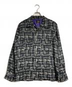 Needlesニードルズ）の古着「Classic Shirt C/PE/R/L Abstract Jq./クラシック シャツ アブストラクト ジャカード」｜ブラック×グレー