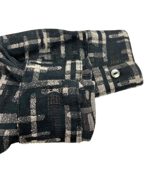Needles（ニードルズ）Needles (ニードルズ) Classic Shirt C/PE/R/L Abstract Jq./クラシック シャツ アブストラクト ジャカード ブラック×グレー サイズ:Mの古着・服飾アイテム