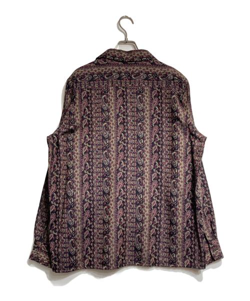 Needles（ニードルズ）Needles (ニードルズ) Classic Shirt - R/PE/W Paisley Stripe Jq/クラシックシャツ - レーヨン/ポリエステル/ウール ペイズリー ストライプ ジャカード ブラック×パープル サイズ:Mの古着・服飾アイテム
