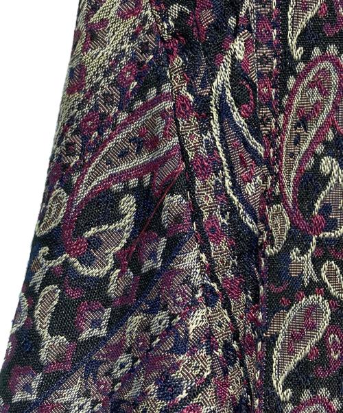 Needles（ニードルズ）Needles (ニードルズ) Classic Shirt - R/PE/W Paisley Stripe Jq/クラシックシャツ - レーヨン/ポリエステル/ウール ペイズリー ストライプ ジャカード ブラック×パープル サイズ:Mの古着・服飾アイテム