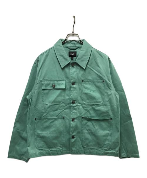 HUF（ハフ）HUF (ハフ) STRETCH LOGO CHORE SHACKET グリーン サイズ:Ｍの古着・服飾アイテム
