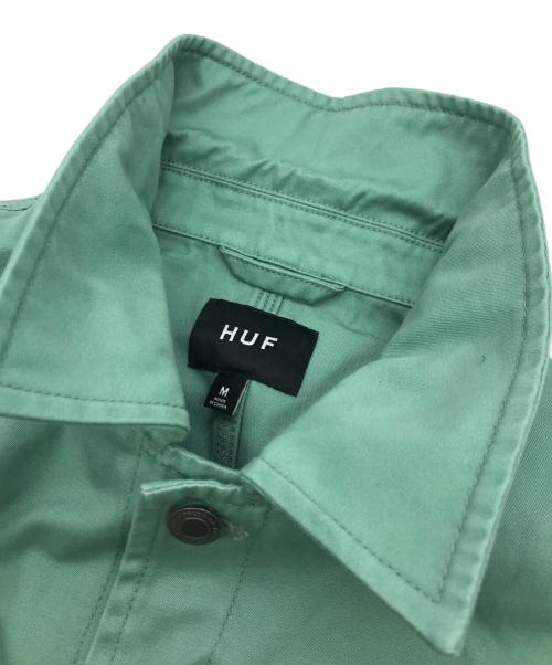 HUF（ハフ）HUF (ハフ) STRETCH LOGO CHORE SHACKET グリーン サイズ:Ｍの古着・服飾アイテム