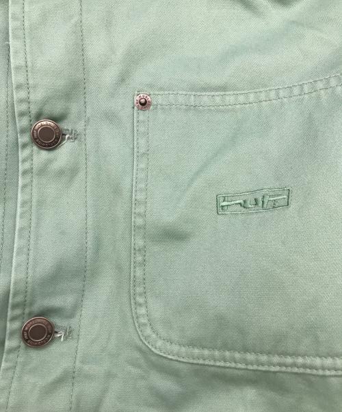 HUF（ハフ）HUF (ハフ) STRETCH LOGO CHORE SHACKET グリーン サイズ:Ｍの古着・服飾アイテム