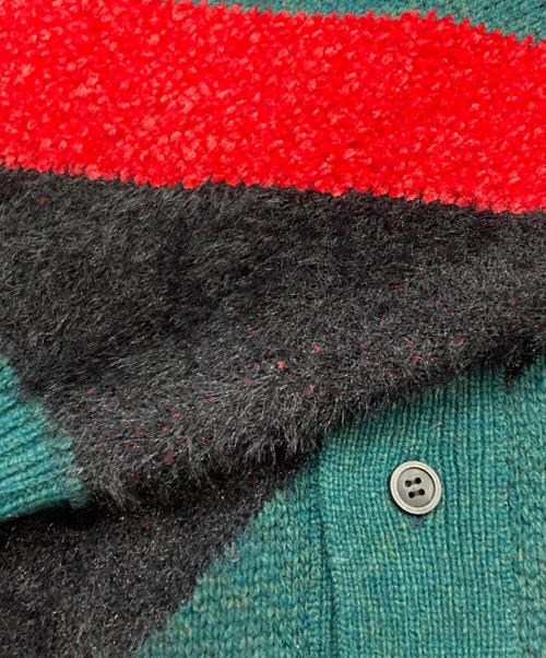 TOGA ARCHIVES（トーガアーカイブス）TOGA ARCHIVES (トーガアーカイブス) Regimental knit cardigan グリーン×レッド サイズ:Lの古着・服飾アイテム