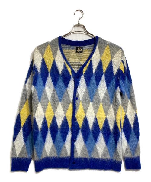 Needles（ニードルズ）Needles (ニードルズ) LOFTMAN (ロフトマン) 別注Mohair Cardigan/モヘヤカーディガン ブルー×イエロー サイズ:Mの古着・服飾アイテム