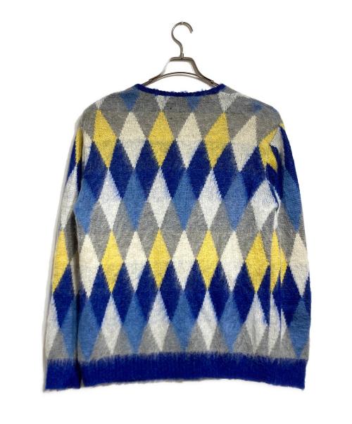 Needles（ニードルズ）Needles (ニードルズ) LOFTMAN (ロフトマン) 別注Mohair Cardigan/モヘヤカーディガン ブルー×イエロー サイズ:Mの古着・服飾アイテム