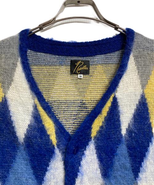 Needles（ニードルズ）Needles (ニードルズ) LOFTMAN (ロフトマン) 別注Mohair Cardigan/モヘヤカーディガン ブルー×イエロー サイズ:Mの古着・服飾アイテム