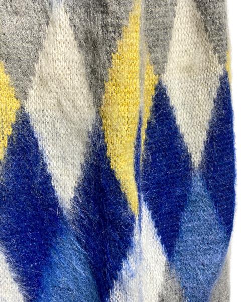 Needles（ニードルズ）Needles (ニードルズ) LOFTMAN (ロフトマン) 別注Mohair Cardigan/モヘヤカーディガン ブルー×イエロー サイズ:Mの古着・服飾アイテム