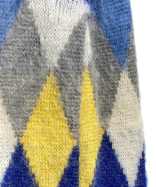 Needles（ニードルズ）Needles (ニードルズ) LOFTMAN (ロフトマン) 別注Mohair Cardigan/モヘヤカーディガン ブルー×イエロー サイズ:Mの古着・服飾アイテム