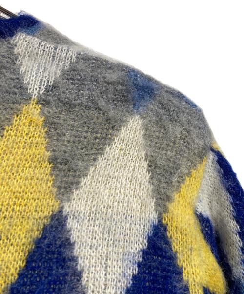 Needles（ニードルズ）Needles (ニードルズ) LOFTMAN (ロフトマン) 別注Mohair Cardigan/モヘヤカーディガン ブルー×イエロー サイズ:Mの古着・服飾アイテム