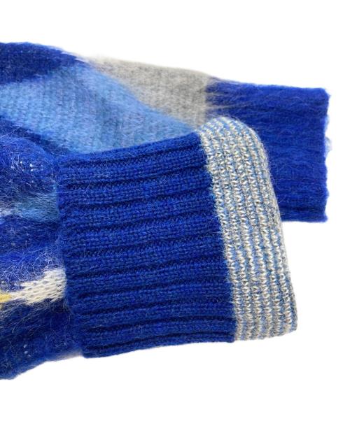 Needles（ニードルズ）Needles (ニードルズ) LOFTMAN (ロフトマン) 別注Mohair Cardigan/モヘヤカーディガン ブルー×イエロー サイズ:Mの古着・服飾アイテム