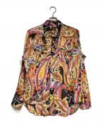 Needlesニードルズ）の古着「Western Shirt - Printed Cotton Lawn / Floral」｜ブラック×ピンク