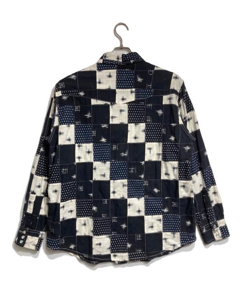 South2 West8（サウスツー ウエストエイト）South2 West8 (サウスツー ウエストエイト) WESTERN SHIRT － MULTI DOT PATCHWORK/ウエスタンシャツマルチドットパッチワーク ネイビー×アイボリー サイズ:Mの古着・服飾アイテム