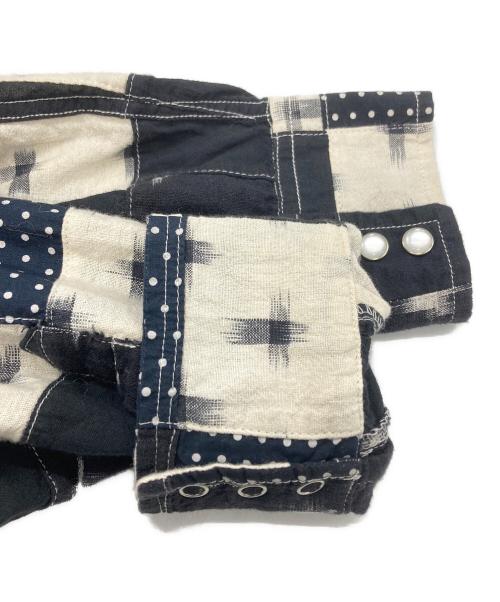 South2 West8（サウスツー ウエストエイト）South2 West8 (サウスツー ウエストエイト) WESTERN SHIRT － MULTI DOT PATCHWORK/ウエスタンシャツマルチドットパッチワーク ネイビー×アイボリー サイズ:Mの古着・服飾アイテム