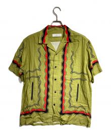 TOGA VIRILIS（トーガ ビリリース）の古着「TOGA Panel Print Shirt / TOGAパネルプリントシャツ」｜カーキ×レッド