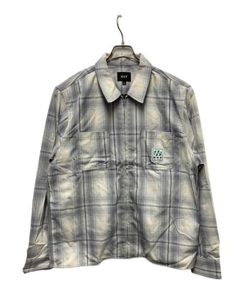 HUF（ハフ）HUF (ハフ) FILLMORE PLAID SHACKET グレー×アイボリー サイズ:Ｌの古着・服飾アイテム