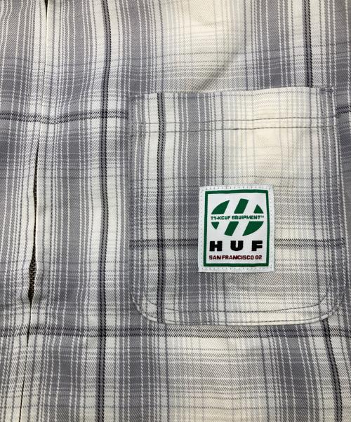 HUF（ハフ）HUF (ハフ) FILLMORE PLAID SHACKET グレー×アイボリー サイズ:Ｌの古着・服飾アイテム