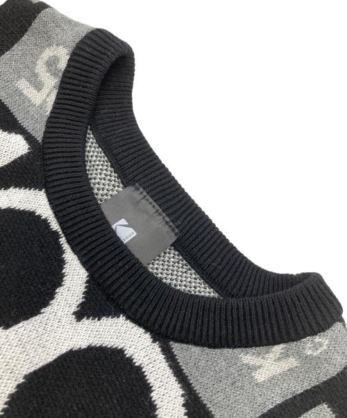 HUF（ハフ）HUF (ハフ) Kodak (コダック) 」DARK ROOM JACQUARD KNIT SWEATER ブラック×ホワイト サイズ:Mの古着・服飾アイテム