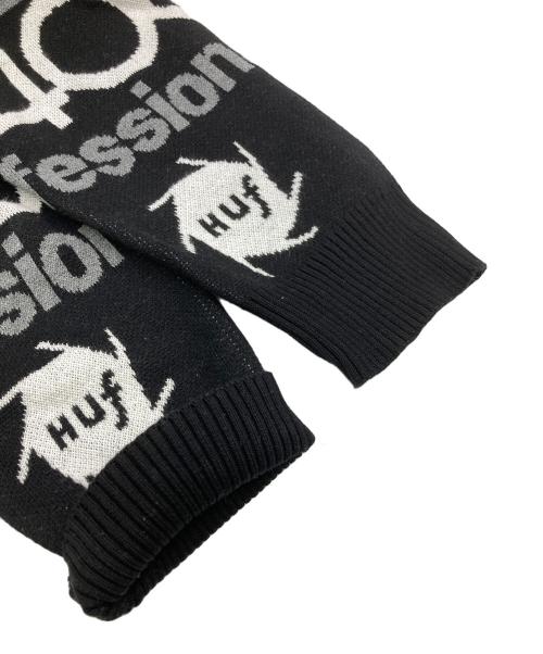 HUF（ハフ）HUF (ハフ) Kodak (コダック) 」DARK ROOM JACQUARD KNIT SWEATER ブラック×ホワイト サイズ:Mの古着・服飾アイテム