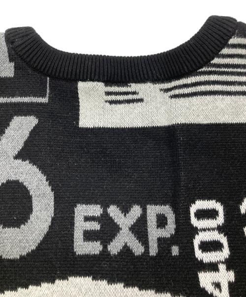 HUF（ハフ）HUF (ハフ) Kodak (コダック) 」DARK ROOM JACQUARD KNIT SWEATER ブラック×ホワイト サイズ:Mの古着・服飾アイテム