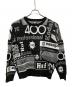 HUF（ハフ）の古着「」DARK ROOM JACQUARD KNIT SWEATER」｜ブラック×ホワイト