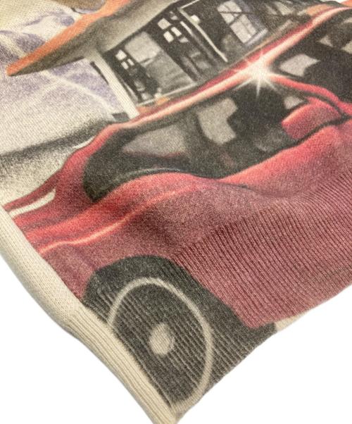 HUF（ハフ）HUF (ハフ) ドーナツプリントニット ベージュ×パープル サイズ:Mの古着・服飾アイテム