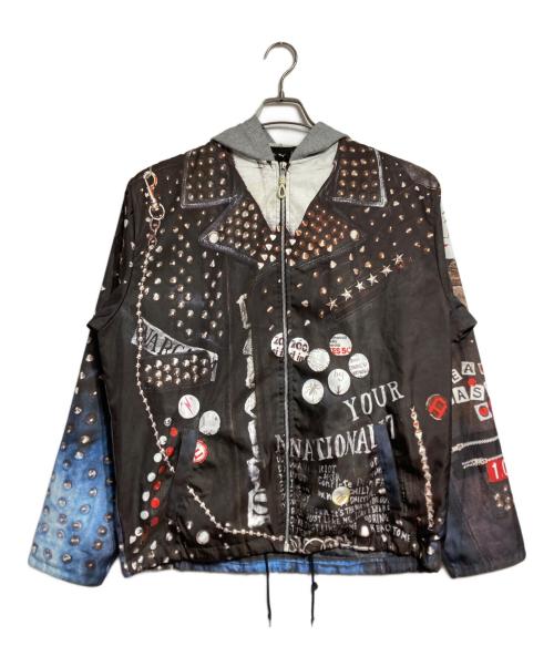 PUMA（プーマ）PUMA (プーマ) MIHARA YASUHIRO (ミハラヤスヒロ) 浮世絵転写フード付きジップジャケット/ zip jacket グレー×ブラック サイズ:Mの古着・服飾アイテム