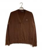 Acne studiosアクネ ストゥディオス）の古着「Faceロゴパッチカーディガン」｜ブラウン