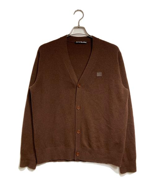 Acne studios（アクネ ストゥディオズ）ACNE STUDIOS (アクネ ストゥディオス) Faceロゴパッチカーディガン ブラウン サイズ:Sの古着・服飾アイテム