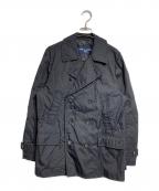 COMME des GARCONS HOMMEコムデギャルソン オム）の古着「ナイロンダックダブルブレストコート/Nylon duck double-breasted coat」｜ブラック