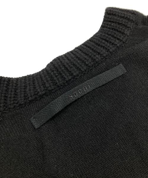 sacai（サカイ）sacai (サカイ) Wool Knit Pullover/ ウールニットプルオーバー ブラック サイズ:4の古着・服飾アイテム