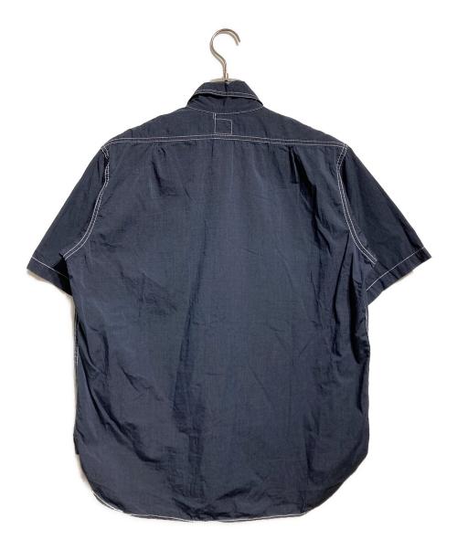 POST O'ALLS（ポストオーバーオールズ）POST O'ALLS (ポストオーバーオールズ) ステッチワークシャツ/Stitch-detail shirt ネイビー サイズ:Mの古着・服飾アイテム