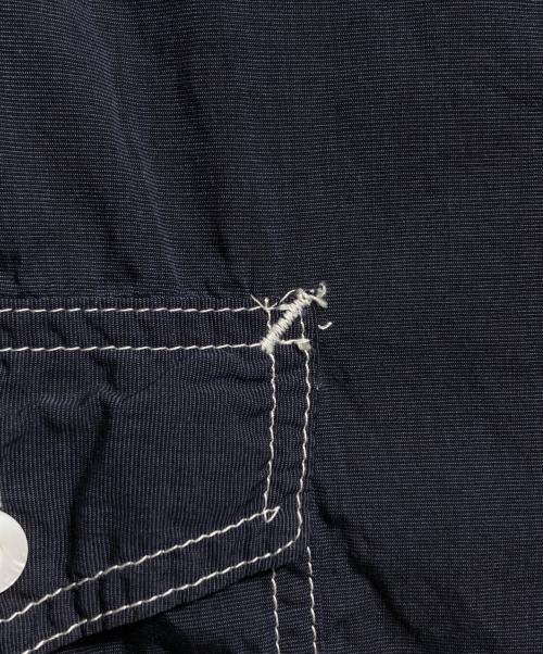 POST O'ALLS（ポストオーバーオールズ）POST O'ALLS (ポストオーバーオールズ) ステッチワークシャツ/Stitch-detail shirt ネイビー サイズ:Mの古着・服飾アイテム