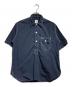 POST O'ALLS（ポストオーバーオールズ）の古着「ステッチワークシャツ/Stitch-detail shirt」｜ネイビー