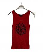 Hysteric Glamourヒステリックグラマー）の古着「ENDLESS PARTY タンクトップ」｜レッド