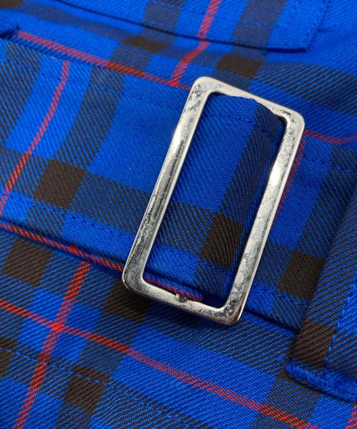 KIDILL（キディル）KIDILL (キディル) DOUBLE PANEL ZIP&STRAPS TARTAN PANTS KIDILL レッド×ブルー サイズ:42の古着・服飾アイテム