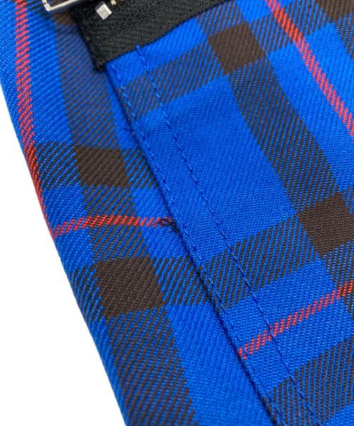 KIDILL（キディル）KIDILL (キディル) DOUBLE PANEL ZIP&STRAPS TARTAN PANTS KIDILL レッド×ブルー サイズ:42の古着・服飾アイテム